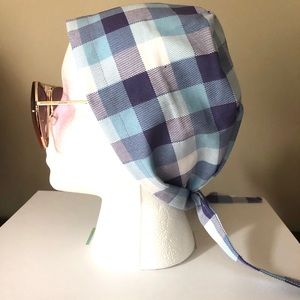 New Scrub Cap Hat Made in pastel Plaid color